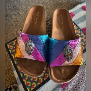 Kurt Geiger Vibrant Multicolor Slide Sandals